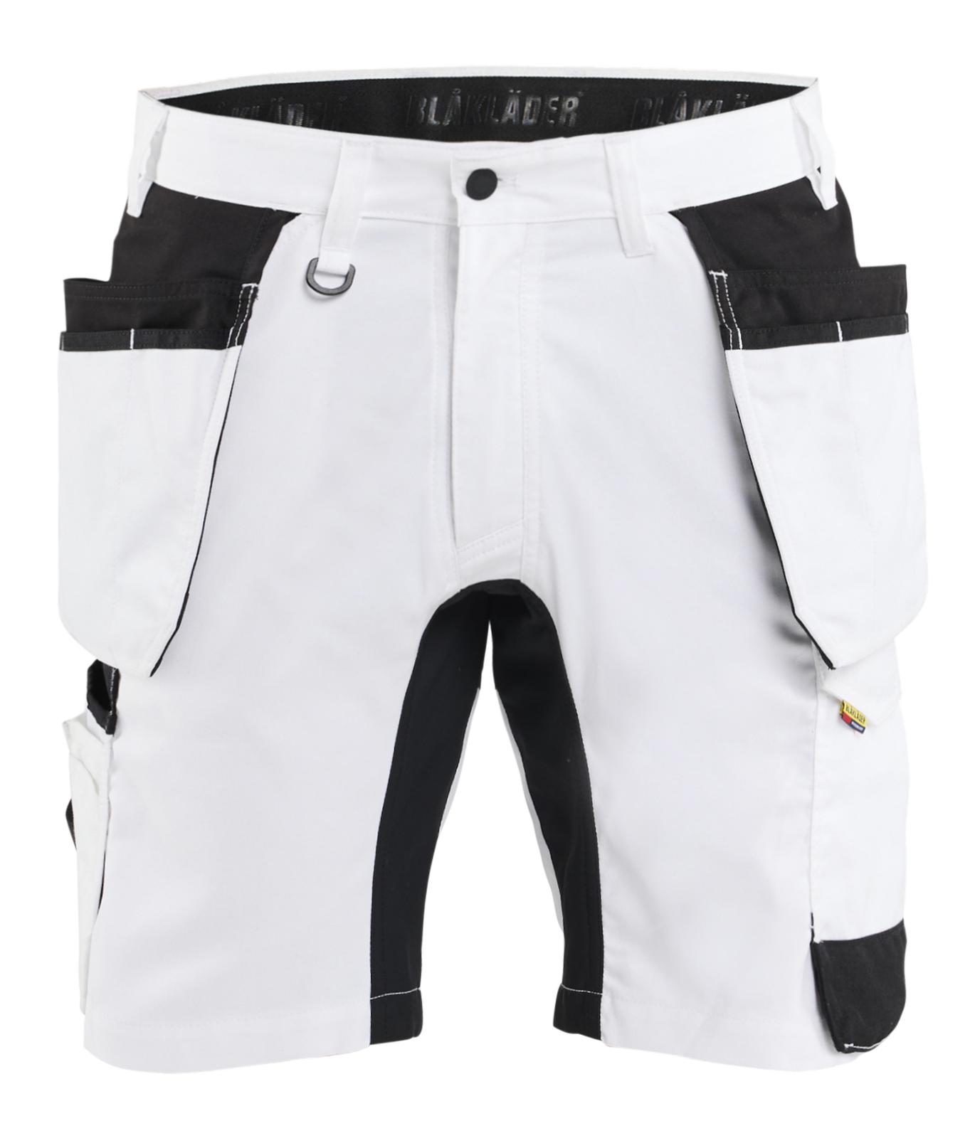 Blaklader Stukadoors/Schilders Shorts 17721832 gereedschapszakken stretch wit-zwart(1099)