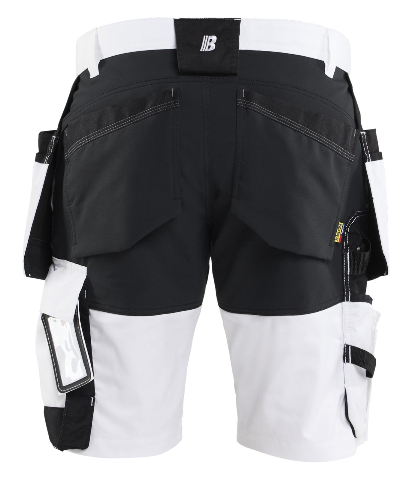 Blaklader Stukadoors/Schilders Shorts 17721832 gereedschapszakken stretch wit-zwart(1099)