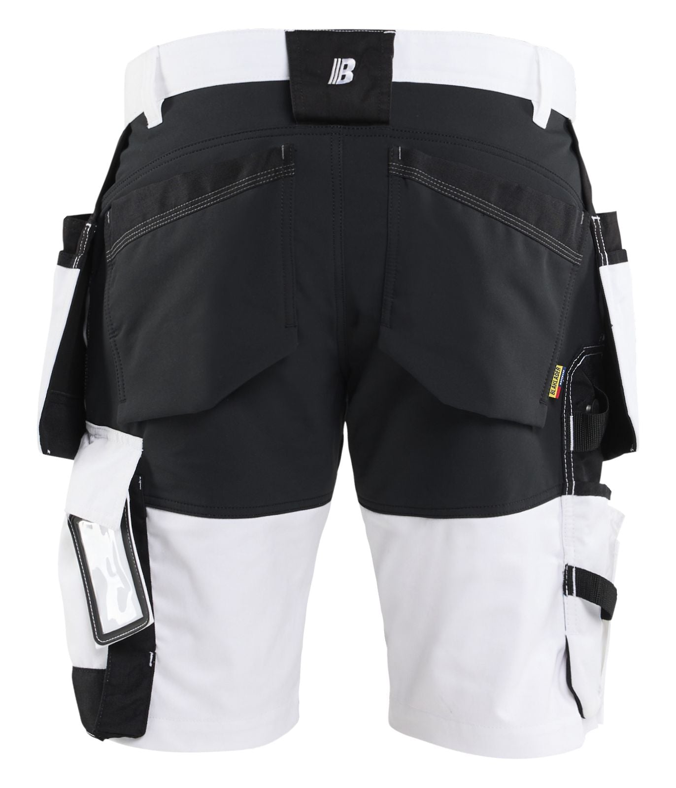 Blaklader Stukadoors/Schilders Shorts 17721832 gereedschapszakken stretch wit-zwart(1099)