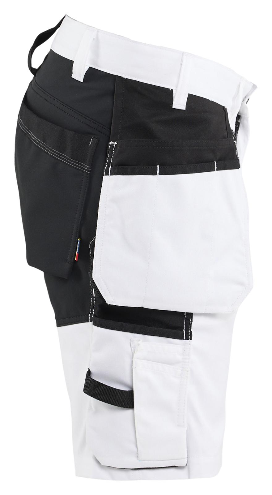 Blaklader Stukadoors/Schilders Shorts 17721832 gereedschapszakken stretch wit-zwart(1099)