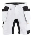 Blaklader Stukadoors/Schilders Shorts 17721832 gereedschapszakken stretch wit-zwart(1099)