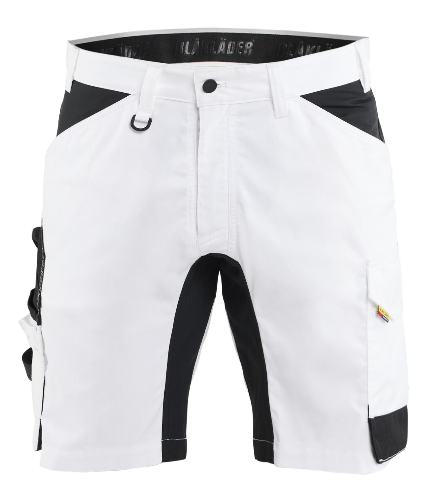 Blaklader Stukadoors/Schilders Shorts 17731832 gereedschapszakken stretch wit-zwart(1099)