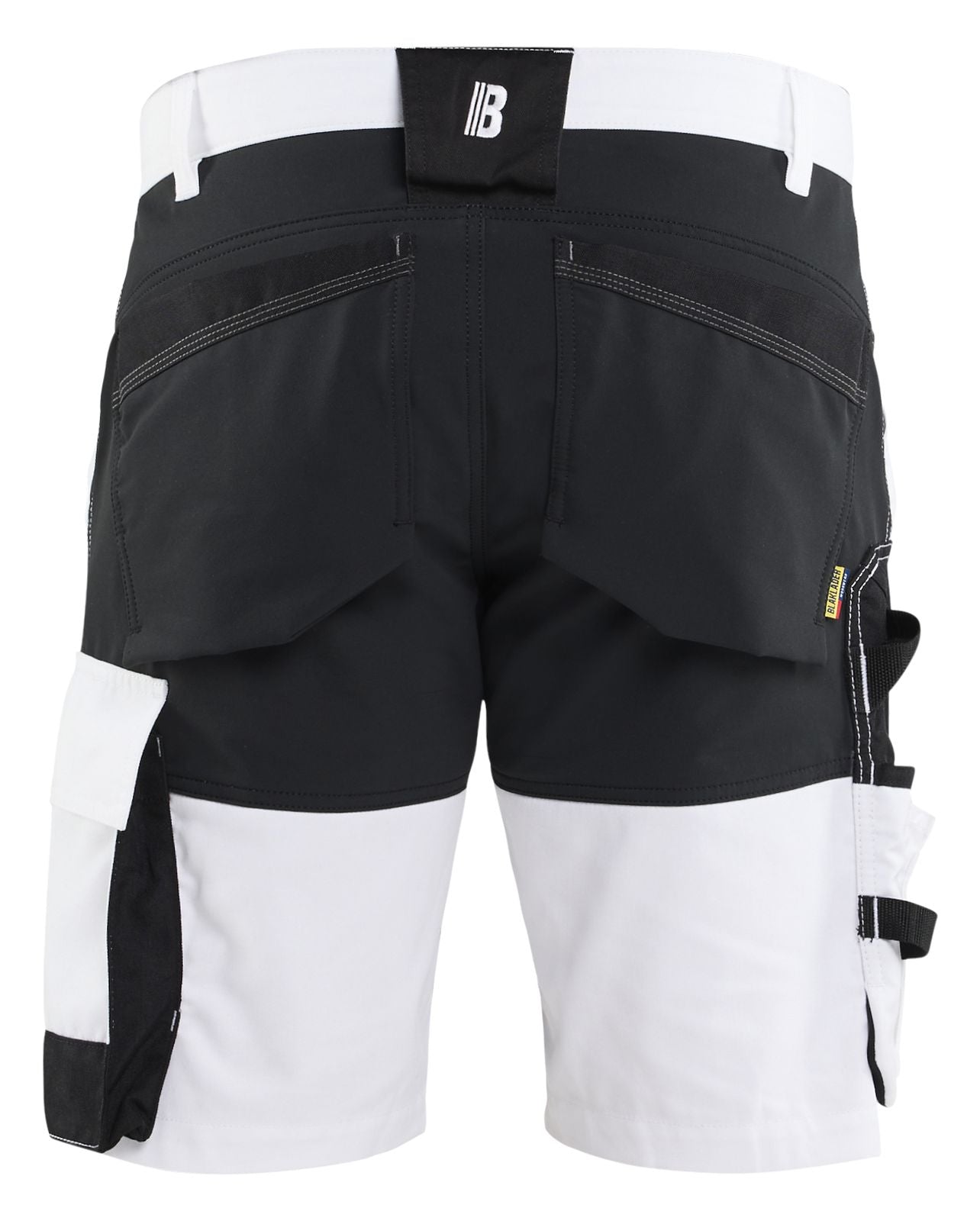 Blaklader Stukadoors/Schilders Shorts 17731832 gereedschapszakken stretch wit-zwart(1099)