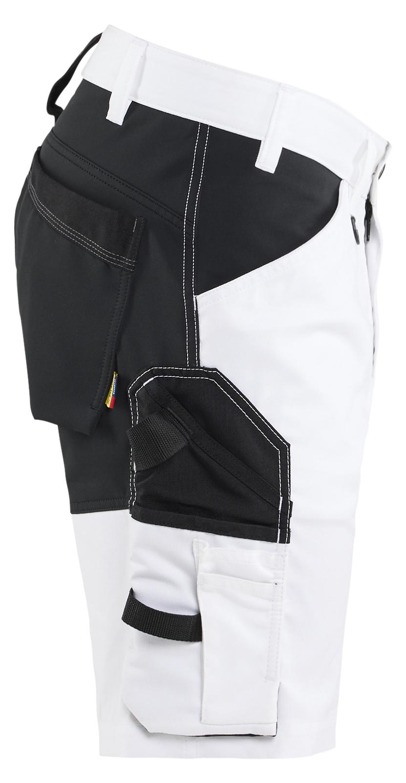 Blaklader Stukadoors/Schilders Shorts 17731832 gereedschapszakken stretch wit-zwart(1099)