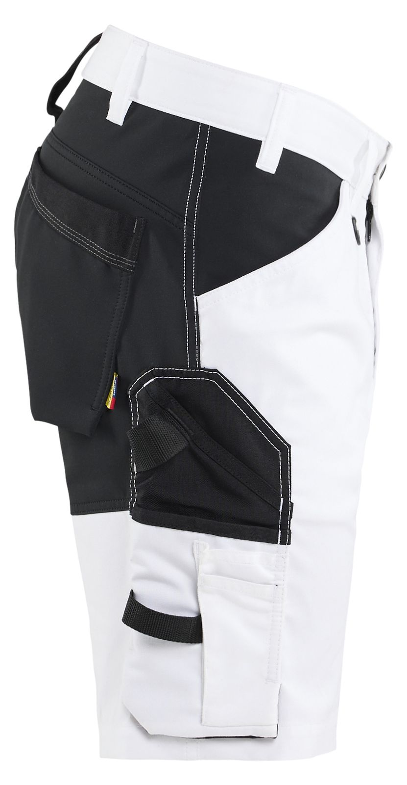 Blaklader Stukadoors/Schilders Shorts 17731832 gereedschapszakken stretch wit-zwart(1099)