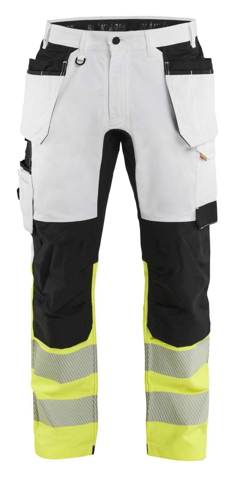 Blaklader Stukadoors/Schilders High Vis Werkbroeken 17751832 Schilders gereedschapszakken wit-fluogeel(1033)