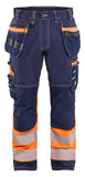 Blaklader High vis Werkbroeken 17941370 stretch HiVis gereedschapszakken katoen marineblauw-oranje(8853)