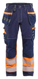 Blaklader High Vis Werkbroeken 17941370 stretch HiVis gereedschapszakken katoen marineblauw-oranje(8853)
