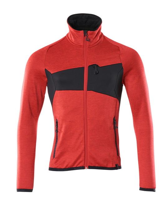 Mascot Accelerate Fleecetrui 18103-316 met rits signaalrood-zwart(20209)