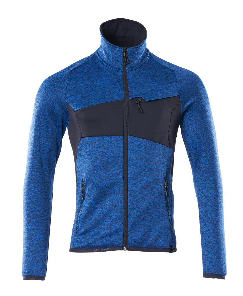 Mascot Accelerate Fleecetrui 18103-316 met rits helder blauw-donker marineblauw(91010)