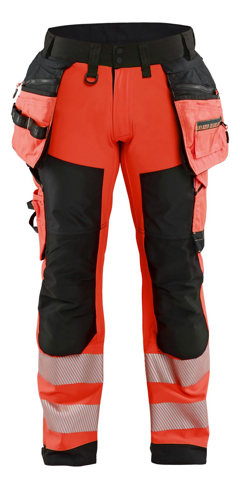 Blaklader Werkbroeken 18202513 HiVis fluo rood-zwart(5599)
