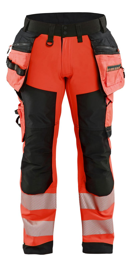 Blaklader Werkbroeken 18202513 HiVis fluo rood-zwart(5599)