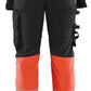 Blaklader Werkbroeken 18212513 HiVis zwart-fluo rood(9955)