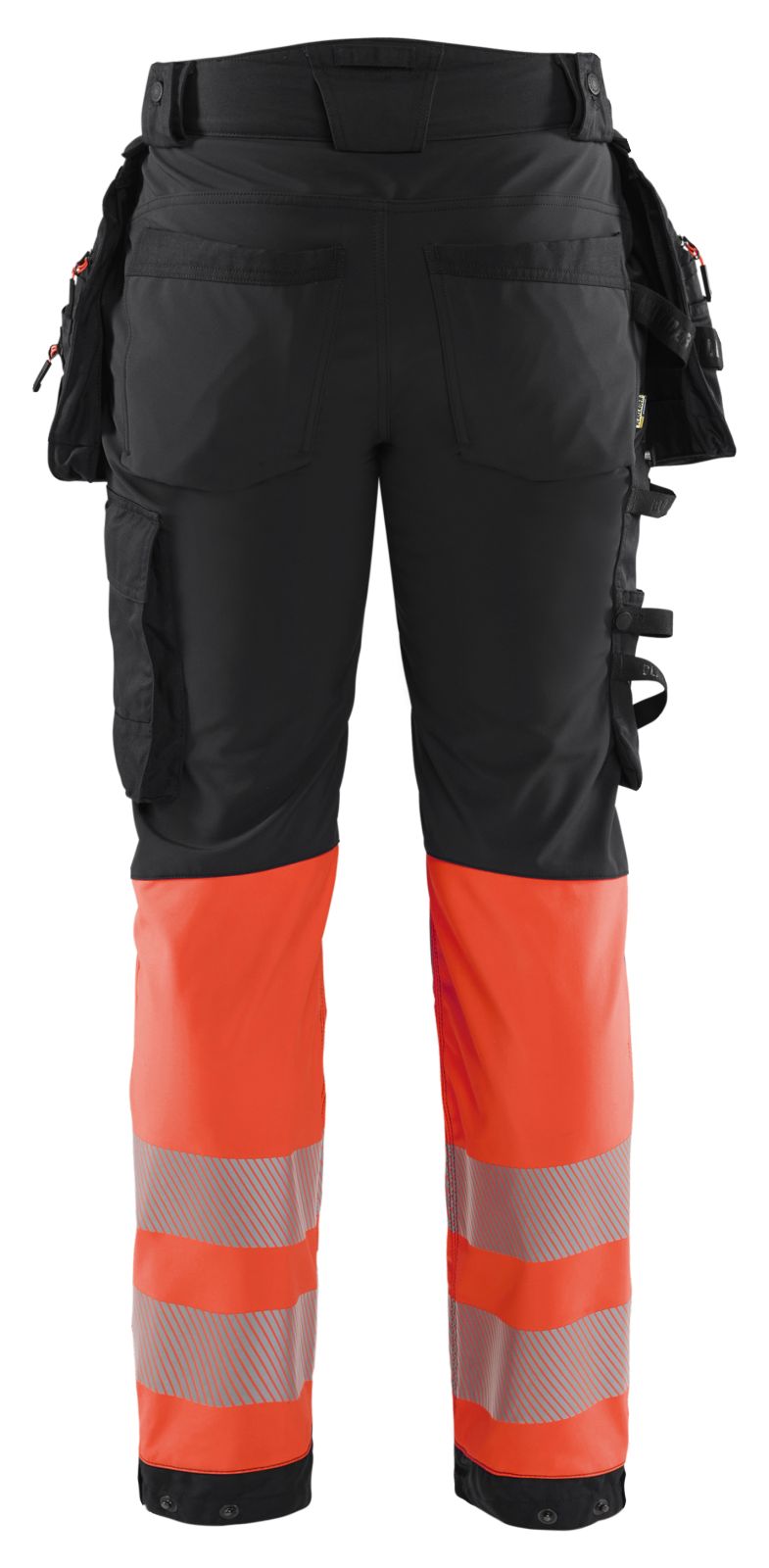 Blaklader Werkbroeken 18212513 HiVis zwart-fluo rood(9955)