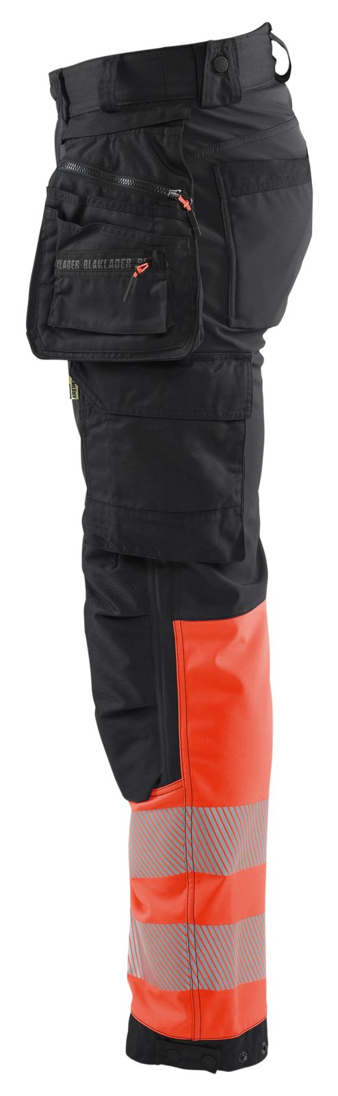 Blaklader Werkbroeken 18212513 HiVis zwart-fluo rood(9955)