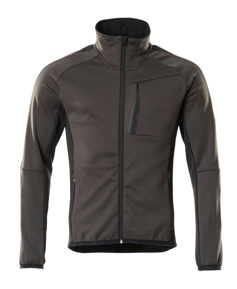 Mascot Unique Fleecetrui 18603-316 met rits donker antracietgrijs-zwart(1809)