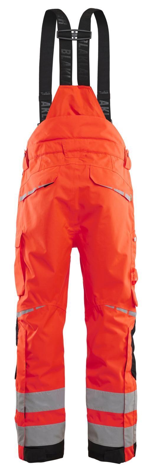 Blaklader High Vis Werkbroeken 18671977 Shell HiVis waterdicht fluo rood-zwart(5599)