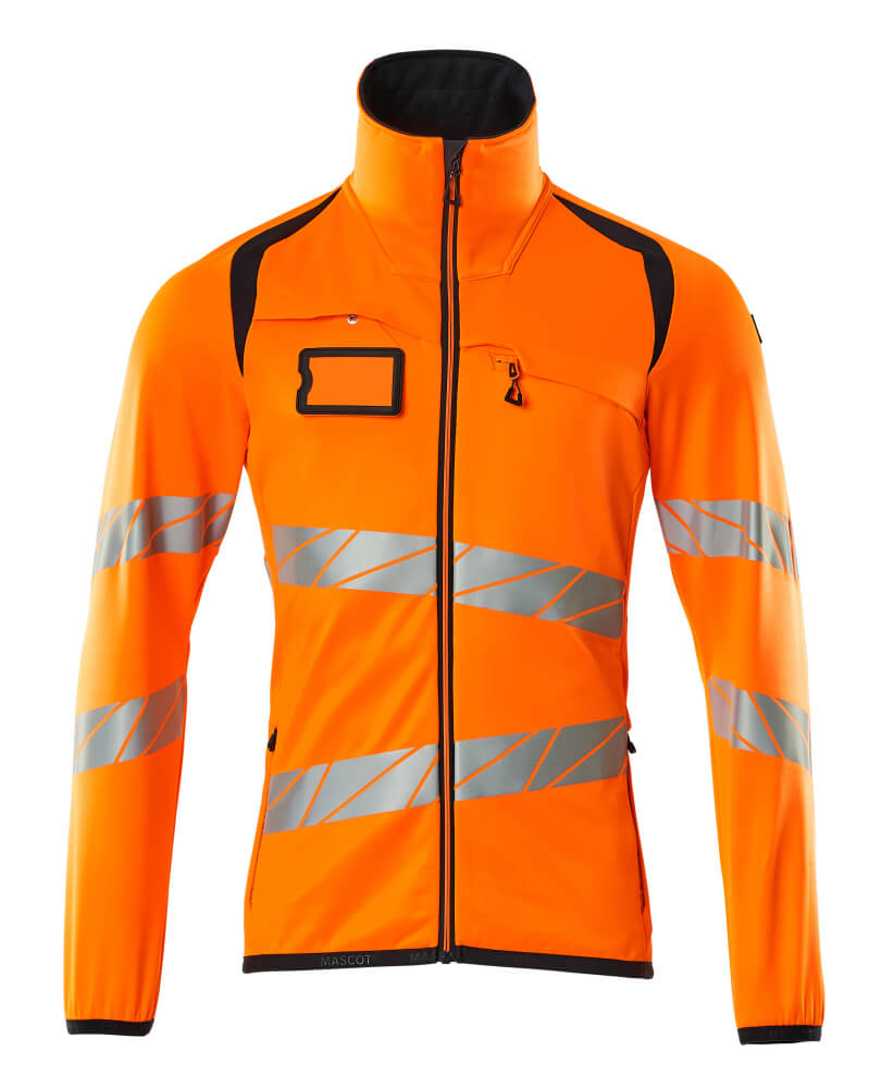 Mascot Accelerate Safe Fleecetrui 19103-315 met rits fluo oranje-donker marineblauw(14010)