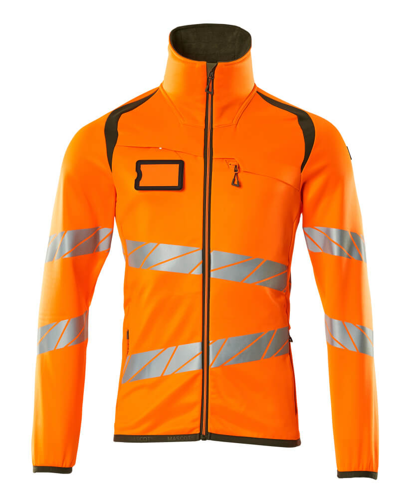 Mascot Accelerate Safe Fleecetrui 19103-315 met rits fluo oranje-mosgroen(1433)