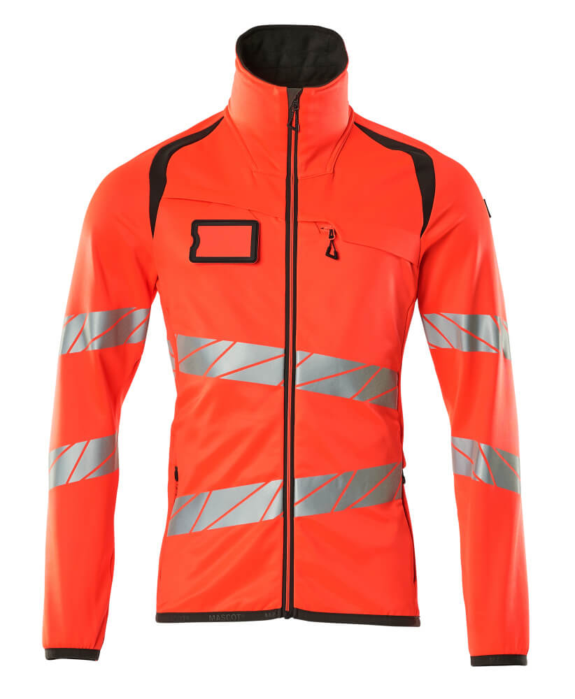Mascot Accelerate Safe Fleecetrui 19103-315 met rits fluo rood-donker antracietgrijs(22218)