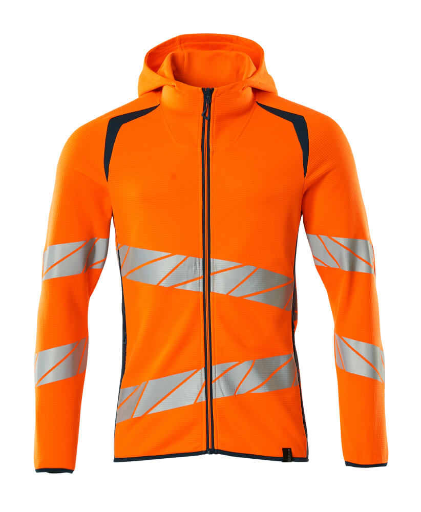 Mascot Accelerate Safe Capuchontrui 19284-781 met rits fluo oranje-donker petrolblauw(1444)