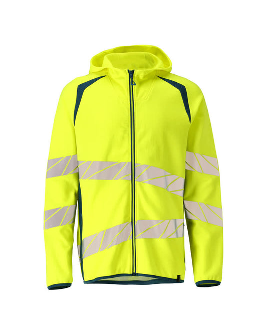 Mascot Accelerate Safe Capuchontrui 19284-781 met rits fluo geel-donkerpetrol(1744)