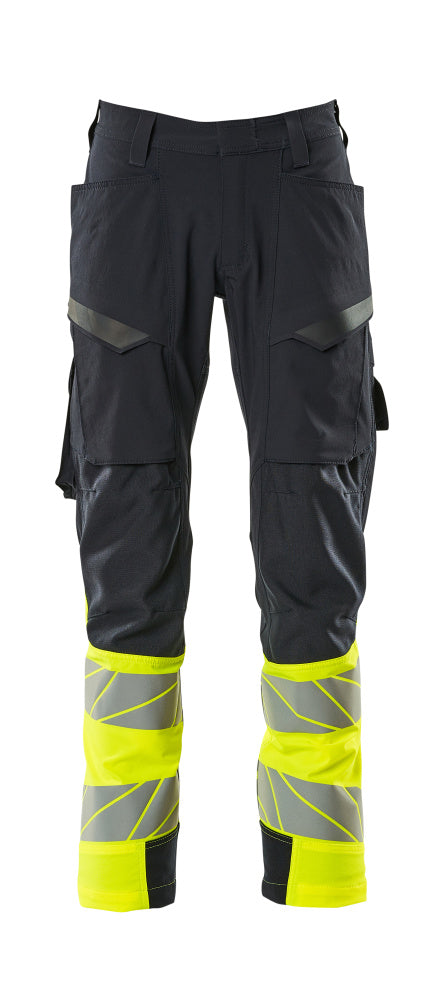 Mascot Accelerate Safe Broek met dijbeenzakken 19379-510 donker marineblauw-fluo geel(01017)