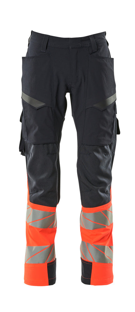 Mascot Accelerate Safe Broek met dijbeenzakken 19379-510 donker marineblauw-hi-vis rood(10222)