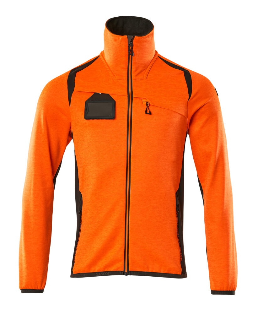 Mascot Accelerate Safe Fleecetrui 19403-316 met rits fluo oranje-donker antracietgrijs(1418)