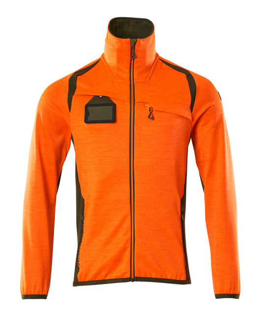 Mascot Accelerate Safe Fleecetrui 19403-316 met rits fluo oranje-mosgroen(1433)