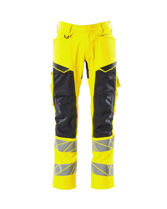 Mascot Accelerate safe Broek 19579-236 kniezakken HiVis fluo geel-zwart(1709)