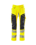 Mascot Accelerate safe Broek 19579-236 kniezakken HiVis fluo geel-zwart(1709)