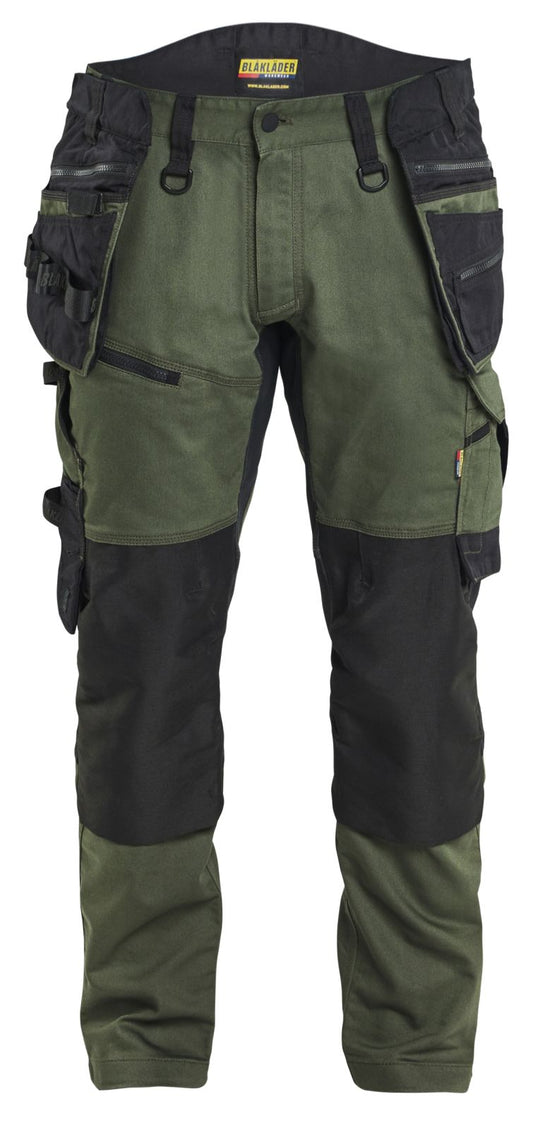 Blaklader Ambacht Striker Werkbroeken 19701149 stretch donker herfstgroen-zwart(4298)