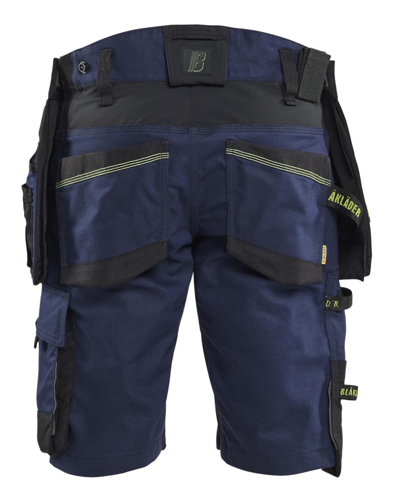 Blaklader Ambacht Striker Shorts 19721149 stretch afneembare gereedschapszakken donker marineblauw-fluo geel(8633)