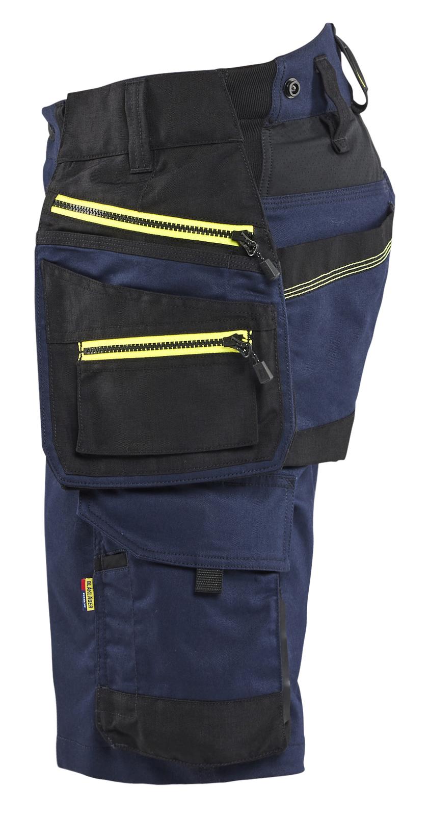 Blaklader Ambacht Striker Shorts 19721149 stretch afneembare gereedschapszakken donker marineblauw-fluo geel(8633)