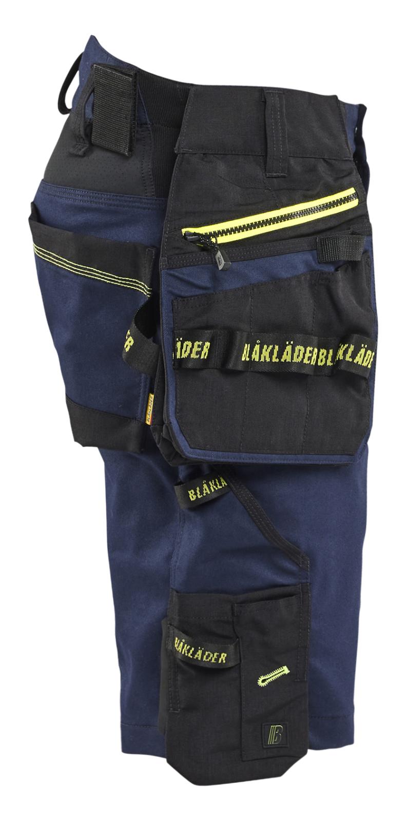 Blaklader Ambacht Striker Shorts 19721149 stretch afneembare gereedschapszakken donker marineblauw-fluo geel(8633)
