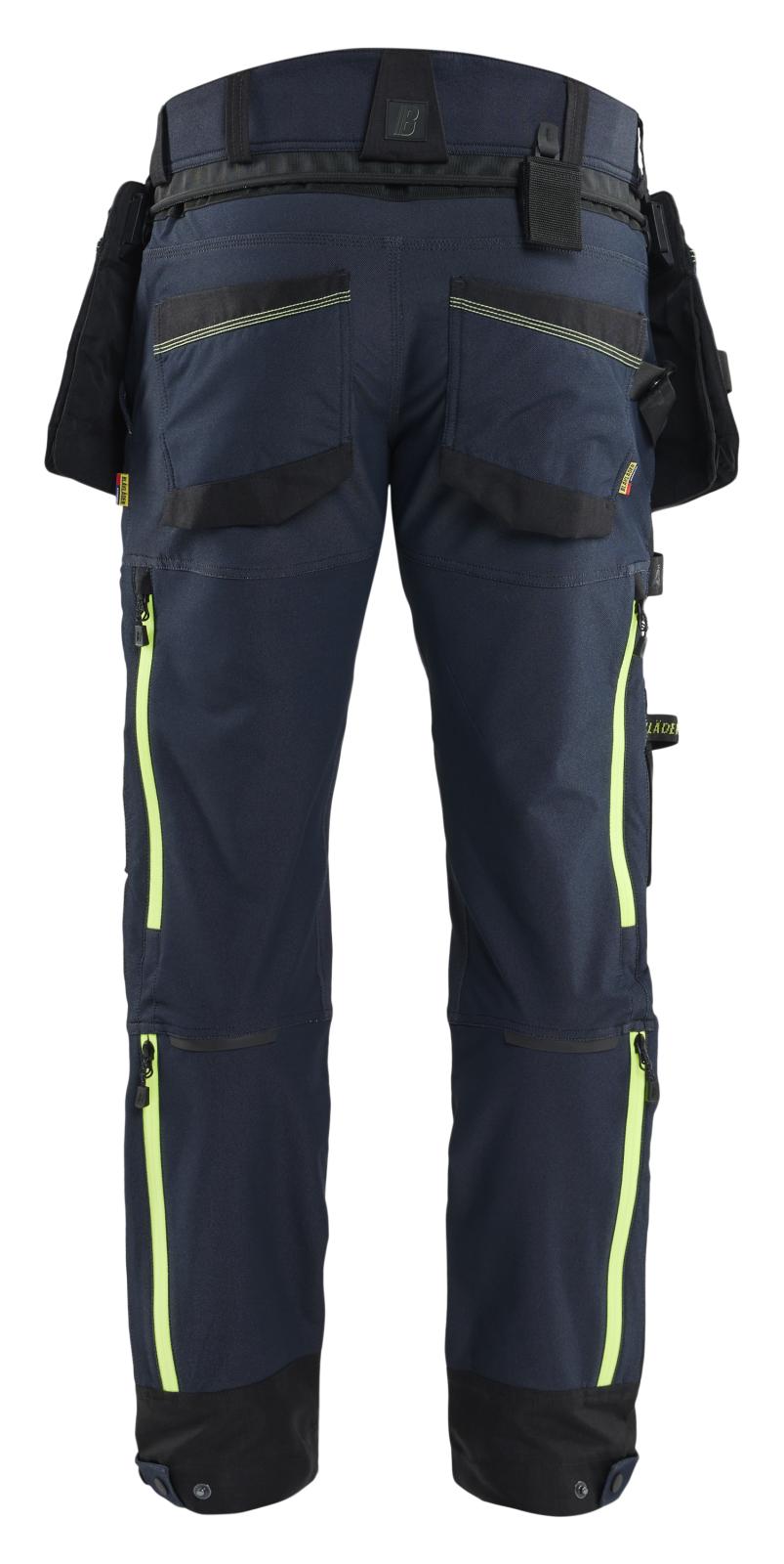 Blaklader Ambacht ToolRig Striker Werkbroeken 19791649 4-weg stretch donker marineblauw-fluo geel(8633)