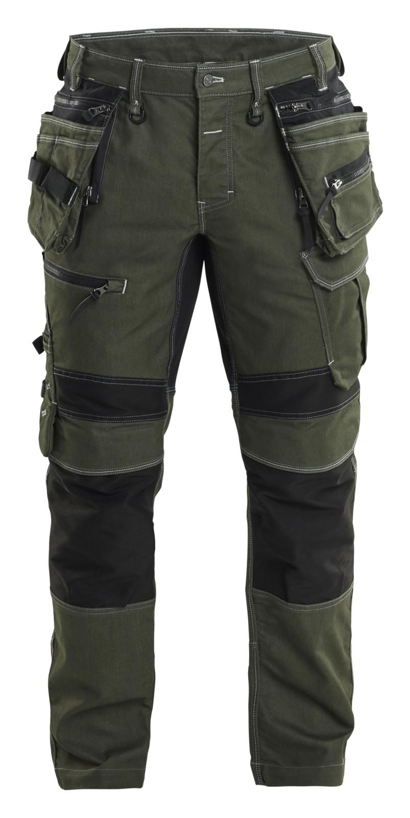 Blaklader Ambacht X1900 Werkbroeken 19901141 denim stretch donker herfstgroen-zwart(4298)