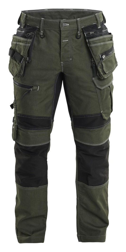 Blaklader Ambacht X1900 Werkbroeken 19901141 denim stretch donker herfstgroen-zwart(4298)