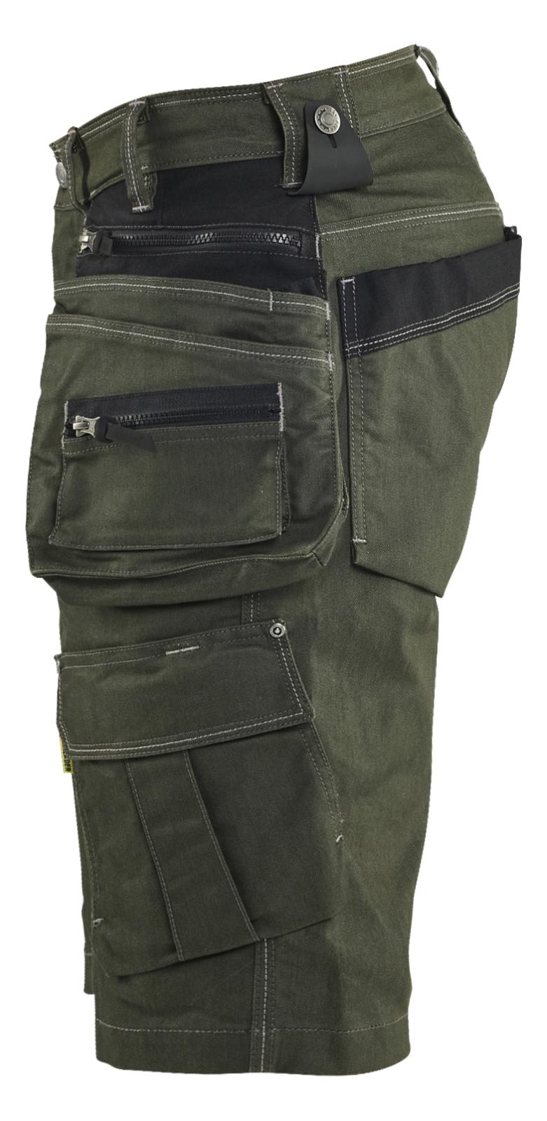 Blaklader Ambacht X1900 Shorts 19921141 denim stretch donker herfstgroen-zwart(4298)