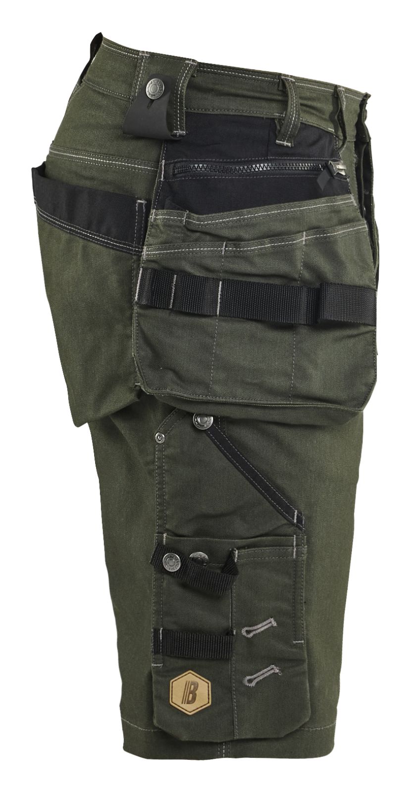 Blaklader Ambacht X1900 Shorts 19921141 denim stretch donker herfstgroen-zwart(4298)