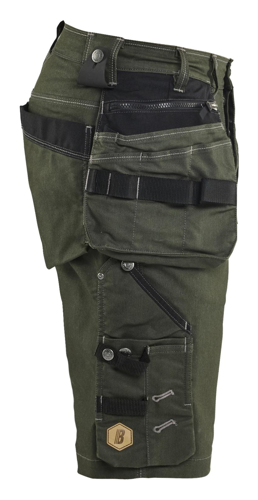 Blaklader Ambacht X1900 Shorts 19921141 denim stretch donker herfstgroen-zwart(4298)