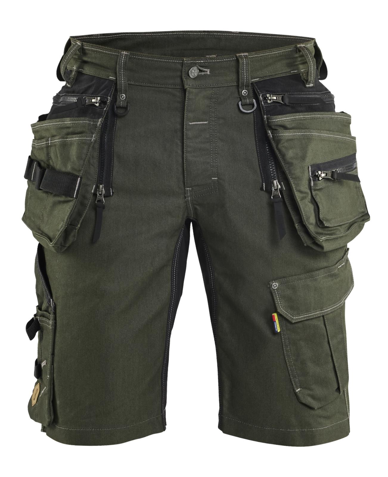 Blaklader Ambacht X1900 Shorts 19921141 denim stretch donker herfstgroen-zwart(4298)