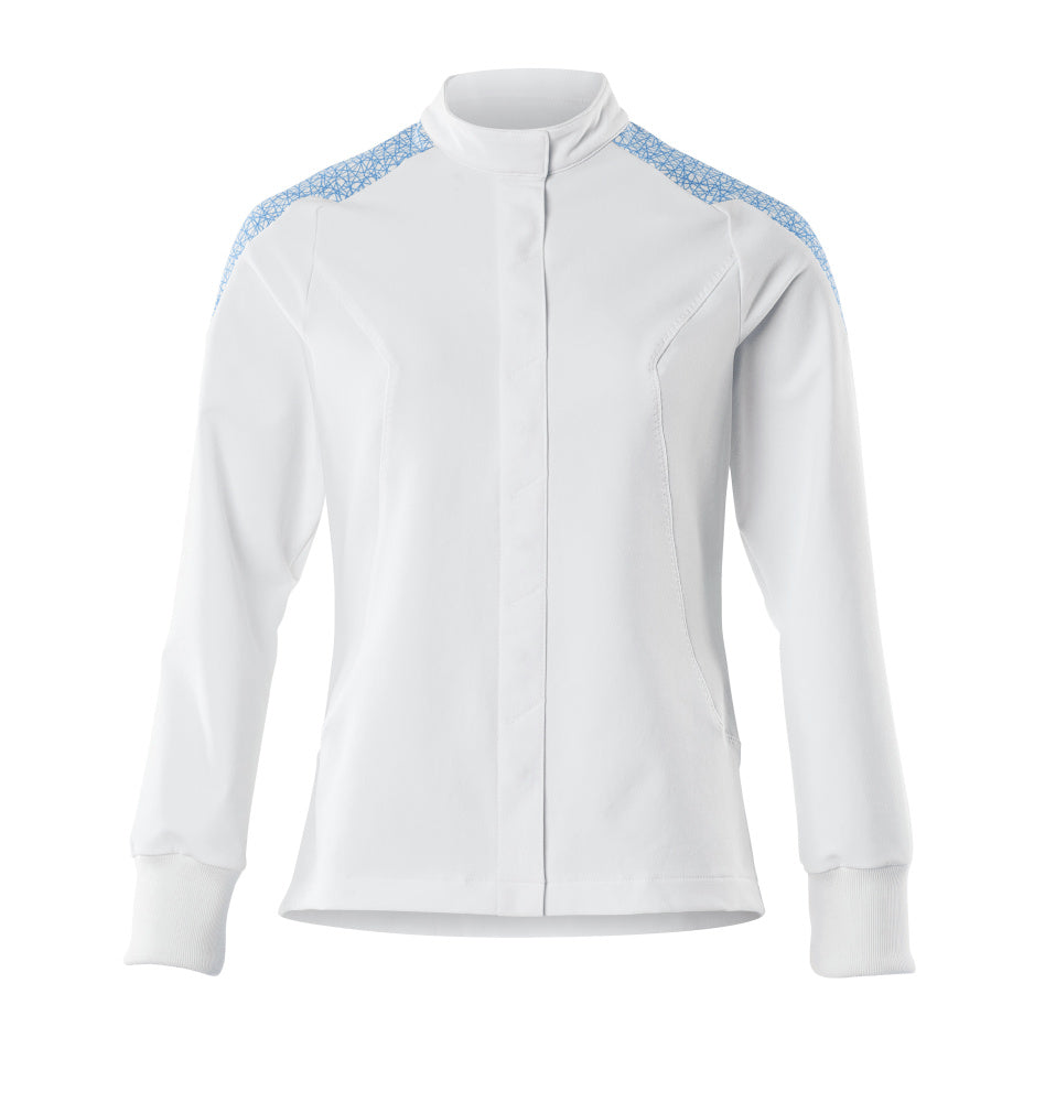 Mascot Food & care Jas 20064-511 stretch dames wit-helder blauw(0691)