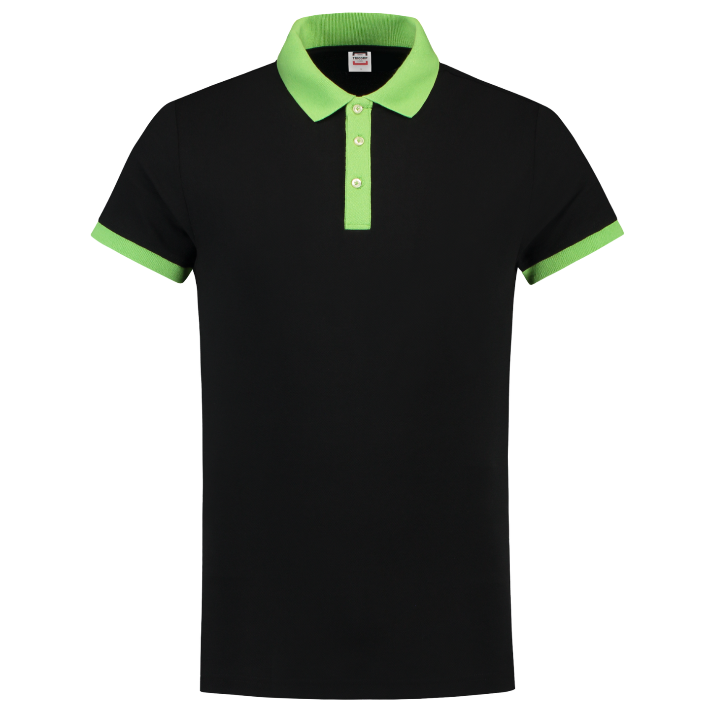 Tricorp Casual Poloshirts 201002-PBF210 zwart-limoen(blacklime)