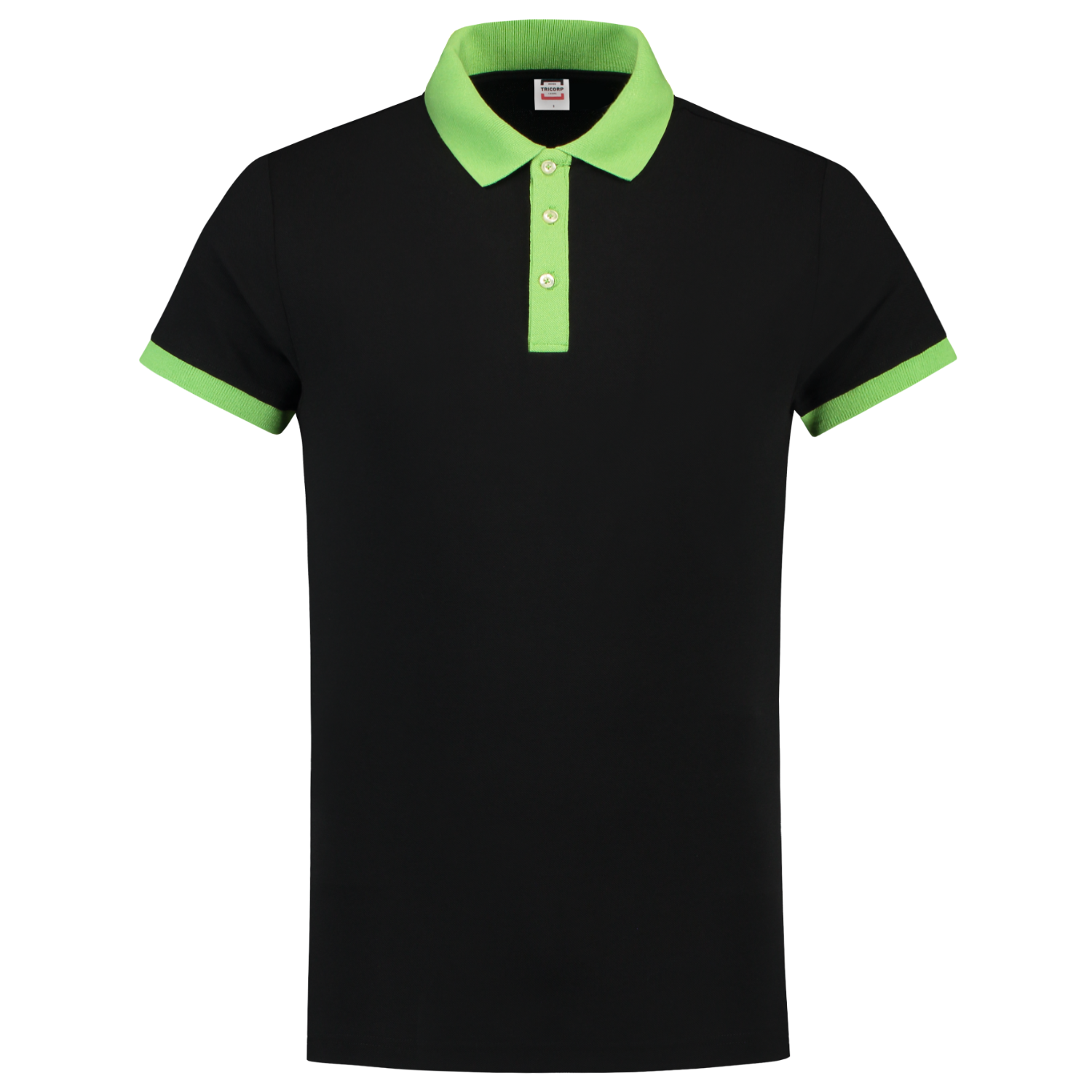 Tricorp Casual Poloshirts 201002-PBF210 zwart-limoen(blacklime)