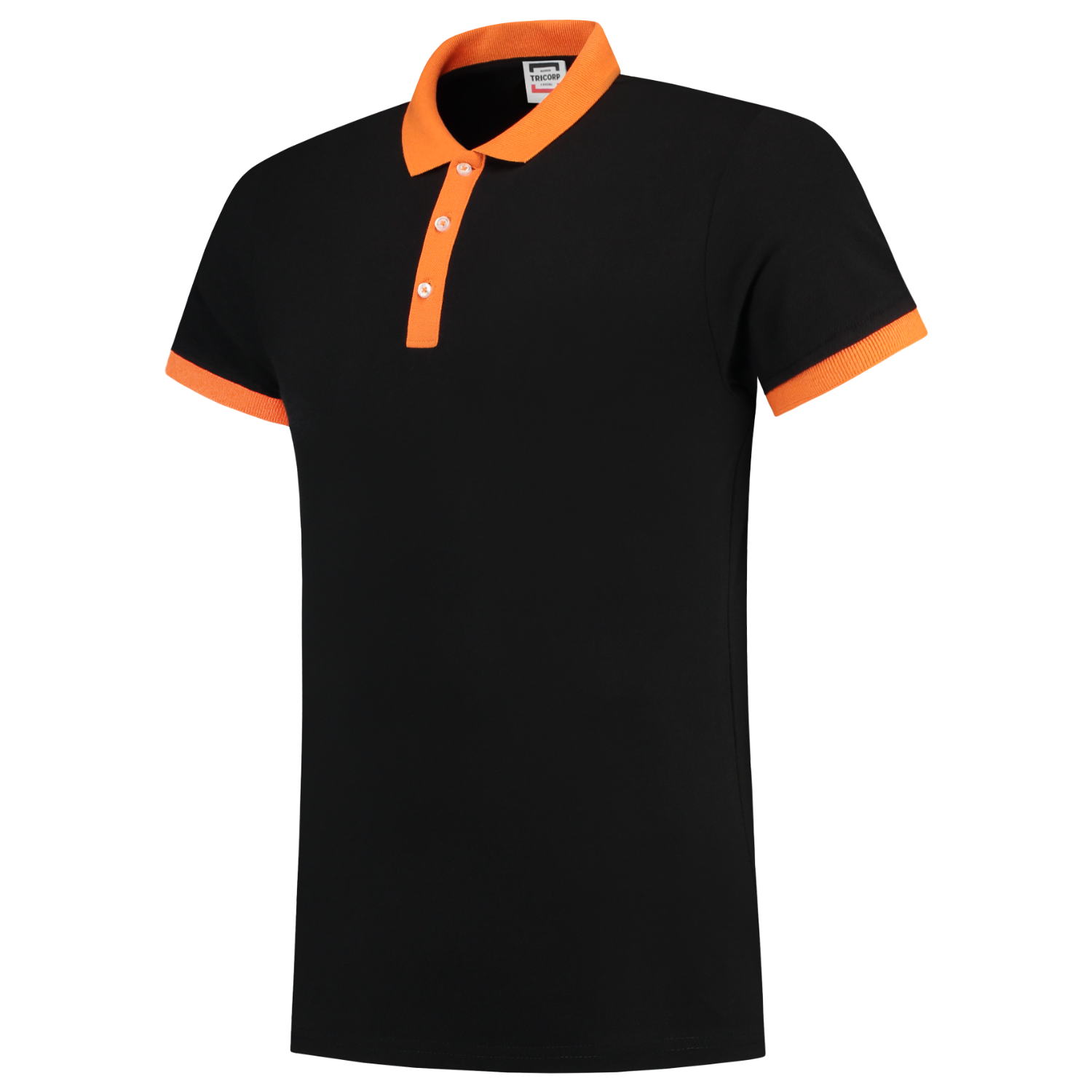 Tricorp Casual Poloshirts 201002-PBF210 zwart-oranje(blackorange)