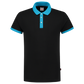 Tricorp Casual Poloshirts 201002-PBF210 zwart-turkoois(blackturquoise)