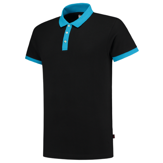 Tricorp Casual Poloshirts 201002-PBF210 zwart-turkoois(blackturquoise)