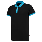 Tricorp Casual Poloshirts 201002-PBF210 zwart-turkoois(blackturquoise)